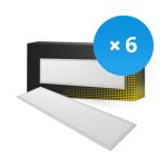 Multipack 6x LED Panel Backlit 36W 3240lm - 840 Cool White | 120x30cm - UGR <22