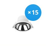Multipack 15x Noxion LED Downlight Apollo 9W 1100lm 60D - 840 Cool White | 145mm - Alu Reflector - UGR <19