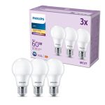 Multipack 3x Philips Bulb LED E27 Pear Frosted 8W 806lm - 827 Extra Warm White