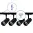 Complete Set 1-Phase Rail 1 Meter Black | incl. 4x Spot + GU10 2700K 3W Dimmable + End Cap, Power Connector